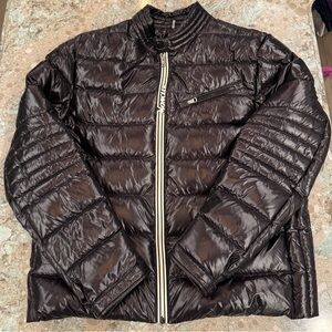 Men's Moncler Moto Down Full Zip Navy Blue Jacket Size 7 (XXL)